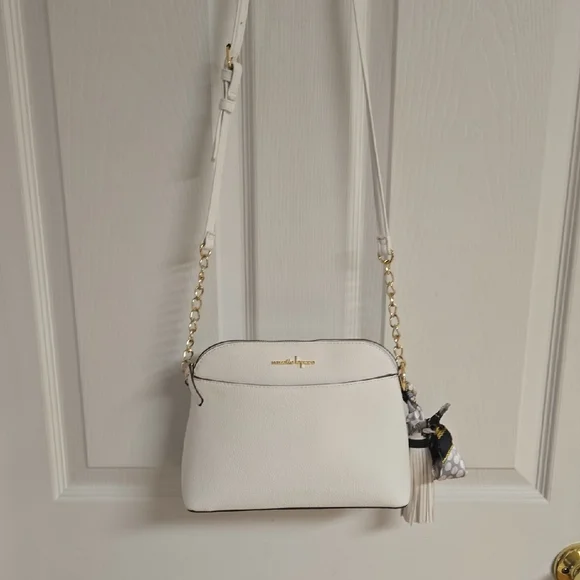 Nanette Lepore White Crossbody Bag with Gold Accents - Picture 2 of 6